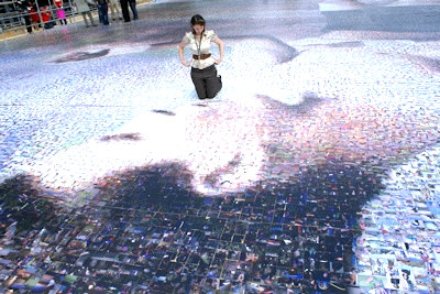 An aerial shot of the world's biggest photo mosaic