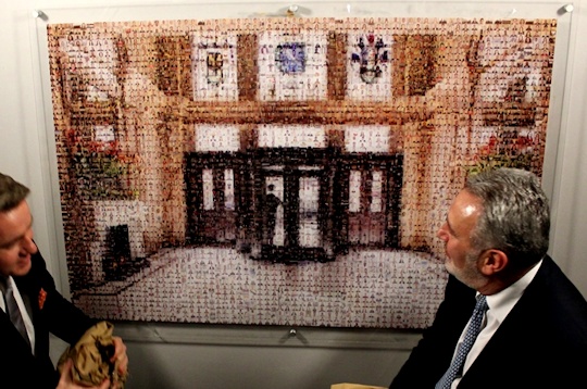A mosaic depicting the magnificent hall in the Cafe Royal